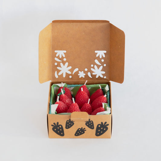 beeswax strawberry candles